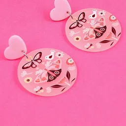 Estailo fashion Heart Shaped Drop Earrings image 2