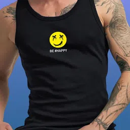 Uniplanet store Printed Scoop Neck Gym Vest UVM-LG-HNATION-BLK-S image 2