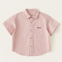 LULU & SKY Boys Striped Regular Fit Short Sleeve Spread Collar Shirt-picture-20