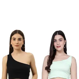PINOVO Pack of 2 Solid One Shoulder Top-image-8