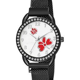 CSAMON Women Embellished Dial & Bracelet Style Straps Analogue Watch C_23 BLK 315 Red Dial-picture-37