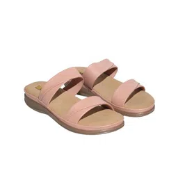 Koblerr Women Textured Double Strap Open Toe Flats image 2