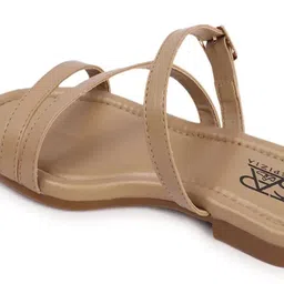 HARSHUDREAM Women Solid Open Toe Flats image 3