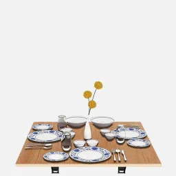 kawachi Alicia 4 Seater Wall Mount Dining Table in Intel Beige Finish image 4