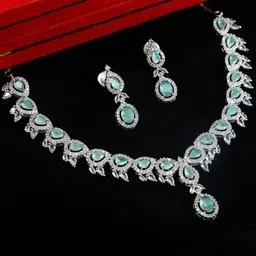 Anouk Gold-Plated Cubic Zirconia-Studded & Beaded Jewellery Set-image-61
