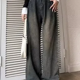 StyleCast Women Wide Leg High-Rise Light Fade Cotton Jeans-image-75