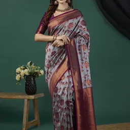 HI FI NX Ethnic Motifs Zari Pure Silk Banarasi Saree-picture-32