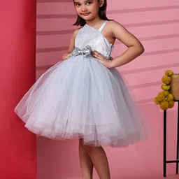 Toy Balloon kids Girls Bow Detail Net Fit & Flare Dress-image-51