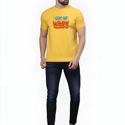 KaamBhari Graphic Printed Round Neck Pure Cotton Regular Fit T-shirt image 5