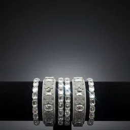 HASTKALA JEWELL Set of 6 Stone Studded Bangle image 5