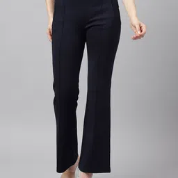 Latin Quarters Women Relaxed Flared High-Rise Easy Wash Pleated Trouser-image-10
