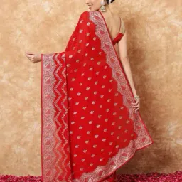 chhabra 555 Women Embroidered Georgette Saree image 3