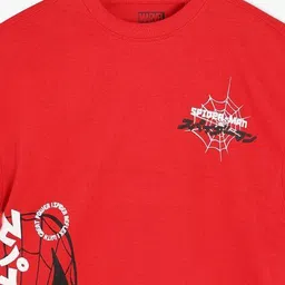 yb dnmx Boys Spider Man Print Boxy Fit Round-Neck T-Shirt image 3