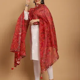 svaraa Women Printed Dupatta with Embellished Border image 3