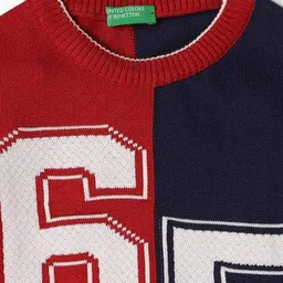 united colors of benetton Boys Colourblock Regular Fit Sweater image 3