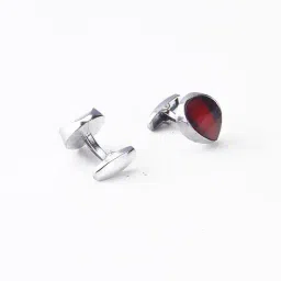 calvadoss Men Silver-Plated Round-Shaped Cufflinks image 3