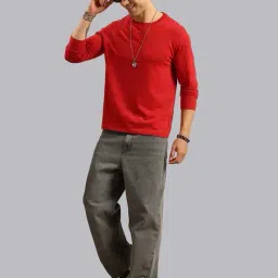 buda jeans co Men Regular Fit Round-Neck T-Shirt with Full Sleeves image 3