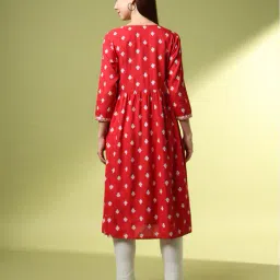 acai Women Floral Print A-Line Kurta image 3
