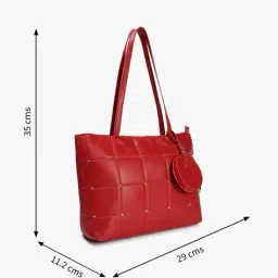 fig Women Quilted with Rivet Detail Tote Bag image 3