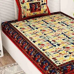 uniqchoice Tribal Print Single Size Bedsheet with Pillow Cover image 3