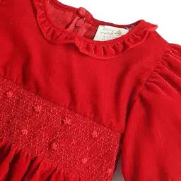 cherry crumble by nitt hyman  Girls Checks Fit and Flare Dress image 3