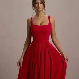 wanquila Women Square-Neck Fit and Flare Dress image 3