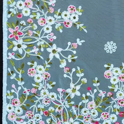 House of Pataudi Embroidered Work Saree With Blouse Piece image 3