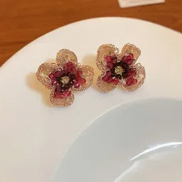 VAGHBHATT Gold-Plated Floral Shaped Studs image 1