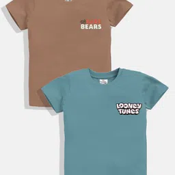 YK X Minute Mirth Boys Pack of 2 Printed Round Neck T-shirts-picture-53