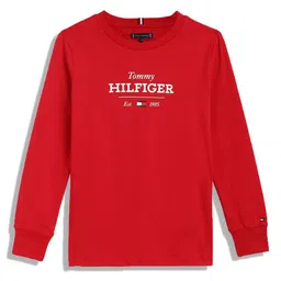 Tommy Hilfiger Boys Typography Printed Round Neck Cotton T-shirt image 1