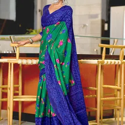 KALINI Floral Block Print Saree-picture-22
