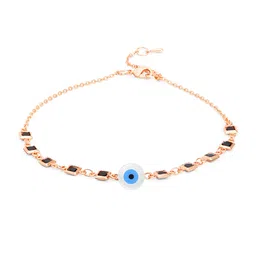 MINUTIAE Rose Gold-Plated Stone Studded Anklet image 3