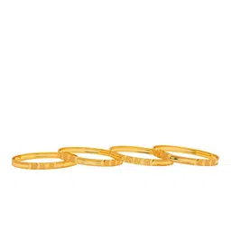 Shining Jewel - By Shivansh Set Of 4  Gold-Plated Gold-Toned Bangle image 3