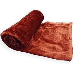 CG HOMES Brown Ethnic Motifs Mink Heavy Winter 350 GSM Double Bed Blanket image 3
