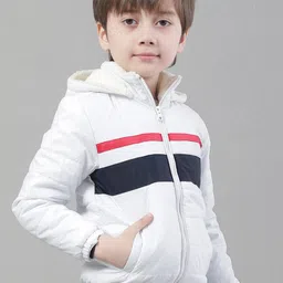 HOUSE OF VEDAS Boys Lightweight Striped Hooded Padded Jacket image 3
