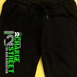 NUSYL Kids Black Printed Jogger image 3