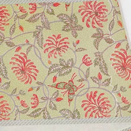 Fabindia Red And Green Floral Printed Pure Cotton Table Runner image 3