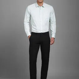 Louis Philippe Geometric Printed Spread Collar Slim Fit Formal Cotton Shirt image 4