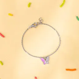 GIVA Girls Silver Rhodium-Plated Charm Bracelet-image-46