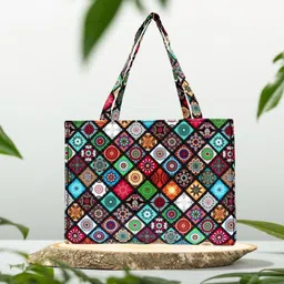 SIDDHASWARI Ethnic Motifs Printed Tote Bag-picture-16