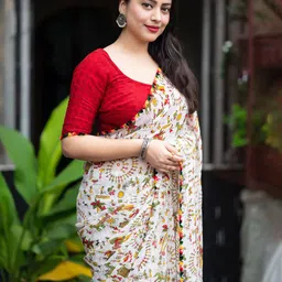 DIVASTRI Ethnic Motifs Printed Saree image 3