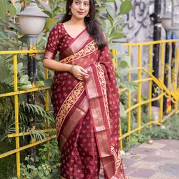 LeeliPeeri Designer Floral Zari Saree-image-49