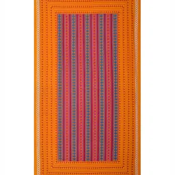 Aura Yellow & Pink Geometric Cotton 120 TC Single Bedsheet with 2 Pillow Covers image 3