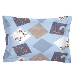 AEROHAVEN Blue & Purple Geometric 210 TC King Bedsheet with 2 Pillow Covers image 4