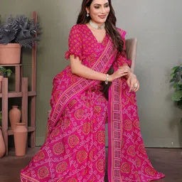 Moda Rapido Bandhani Saree image 2