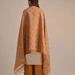 VISHNU WEAVES Women Geometric Woven Design Cotton Kurta with Palazzo & Dupatta image 4