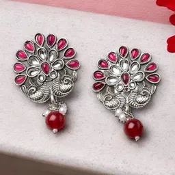ADIVA Peacock Shaped Drop Earrings-picture-38