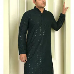 LEMONX Men Embroidered Sequinned Kurta-picture-38