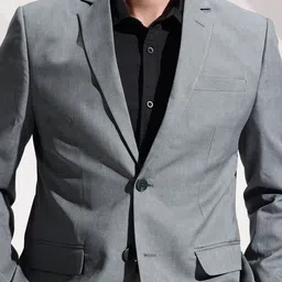 INVICTUS Slim Fit Self Design Notched Lapel Single Breasted Formal Blazer image 2