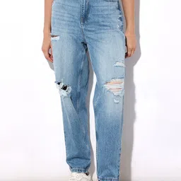 ONLY Women Cotton Straight Fit High-Rise Mildly Distressed Heavy Fade Jeans-picture-28